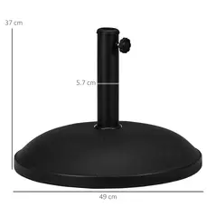 Outsunny 25 kg Parasol Base, Heavy Duty Concrete Patio Umbrella Stand with Adjustable Knob, 49 cm Round Garden Parasol Holder for 35 to 48 mm Poles, Black - 3