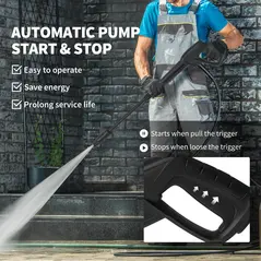 Outsunny 2200W High Pressure Washer, 170 Bar Pressure, 420 L/h Flow, Portable Electric Power Washer Jet Wash Cleaner with Adjustable Nozzle 6M Hose and Hose Reel for Home Patio Car Driveway - 6