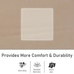 Outsunny 2PCs Outdoor Garden Rocking Chair, Patio Sun Lounger Rocker Chair with Breathable Mesh Fabric, Removable Headrest Pillow, Armrest, Side Storage Bag, Cream White - 5