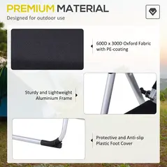 Outsunny 3 Piece Folding Camping Table and Chairs Set, Backpacking Chairs with Portable Table - 9