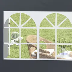 Outsunny 3 Meters Gazebo Replaceable Exchangeable Side Panel Wall Panels Walls With Window, Dark Grey - 9