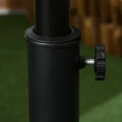 Outsunny 25 kg Parasol Base, Heavy Duty Concrete Patio Umbrella Stand with Adjustable Knob, 49 cm Round Garden Parasol Holder for 35 to 48 mm Poles, Black - 7