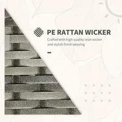 Outsunny 3 Pieces Rattan Bistro Set, Wicker Garden Furniture Set with Storage Coffee Table and Chairs, Thickened Cushions for Outdoor, Patio, Balcony, Blue - 7