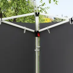 Outsunny 3 Meters Gazebo Replaceable Exchangeable Side Panel Wall Panels Walls With Window, Dark Grey - 8