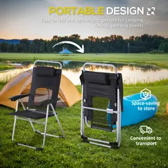 Outsunny 3 Piece Folding Camping Table and Chairs Set, Backpacking Chairs with Portable Table - 4