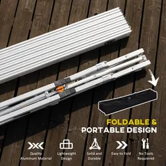 Outsunny 3 Piece Folding Camping Table and Chairs Set, Backpacking Chairs with Portable Table - 5