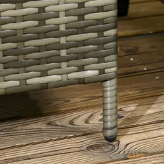 Outsunny 3 Pieces Rattan Bistro Set Balcony Furniture with Cushions, Storage Function - Dark Grey - 9