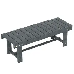 Outsunny 2-Seater Garden Wooden Bench, Grey - 1