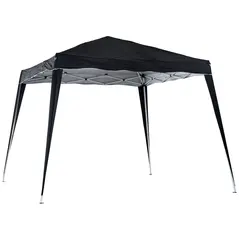 Outsunny 3 M x 3 M Base/ 2.5 M x 2.5 M Top Pop Up Gazebo with Carry Bag, Height Adjustable Slant Leg Party Tent Instant Event Shelter for Garden, Patio, Black - 2