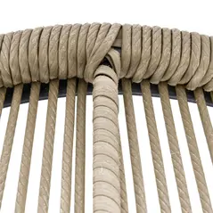 Outsunny 3 Pieces Rattan Bistro Set, Wicker Garden Furniture Set with Cushions, Glass Top Coffee Table and Chairs for Outdoor, Patio, Balcony, Brown - 7