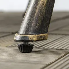 Outsunny 3 Piece Cast Aluminium Garden Bistro Set for 2 with Parasol Hole, Outdoor Coffee Table Set, Two Armless Chairs and Round Coffee Table for Balcony, Patio, Bronze - 9