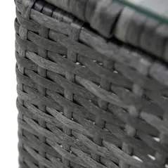 Outsunny 2-Seater Rattan Table Chair Bistro Garden Furniture Set Wicker Table Outdoor Patio - 9