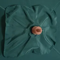 Outsunny 2m x 1.5m Garden Parasol Umbrella with Tilting Sunshade Canopy, Outdoor Market Table Umbrella with Wood and Bamboo Frame, Green - 9