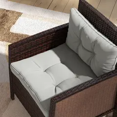 Outsunny 2-Piece Seat Cushions Back Pillows Replacement, Patio Chair Cushions Set for Indoor Outdoor, Light Grey - 8