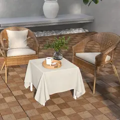 Outsunny 27 Pcs Wooden Interlocking Decking Tiles, 30 x 30 cm Anti-slip Outdoor Flooring Tiles, 0.81㎡ per Pack, All Weather Use for Patio, Balcony, Terrace, Hot Tub, Brown - 8