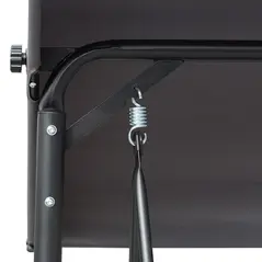 Outsunny 3 Person Outdoor Patio Porch Swing Chair with High Back Design, Side Pouches and Adjustable Canopy, Charcoal Grey - 9