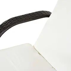 Outsunny 2PC Rattan Sun Lounger Recliner Bed Reclining Chair Patio Garden Outdoor Wicker Weave Adjustable Headrest with Fire Retardant Cushion – Brown - 8