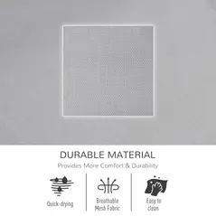 Outsunny 2PCs Outdoor Garden Rocking Chair, Patio Sun Lounger Rocker Chair with Breathable Mesh Fabric, Removable Headrest Pillow, Armrest, Side Storage Bag, Grey - 5