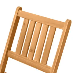 Outsunny 3 Piece Folding Bistro Set, Wooden Garden Table and Chairs for Outdoor, Patio, Yard, Porch, Teak - 7