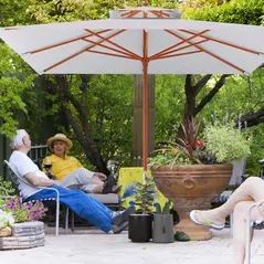 Outsunny 3 m Square Canopy Parasol - Grey - 2