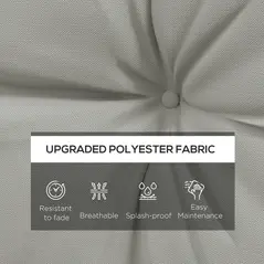 Outsunny 2-Piece Seat Cushions Back Pillows Replacement, Patio Chair Cushions Set for Indoor Outdoor, Light Grey - 4