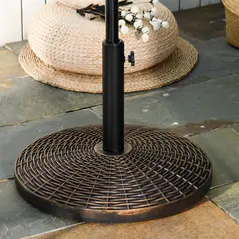 Outsunny 25 kg Plastic and Cement Rattan Pattern Parasol Base - Antique Bronze - 2