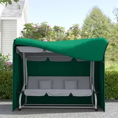Outsunny 220 x 125cm Three-Seater Swing Chair Protective Cover - Green - 9