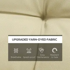 Outsunny 2-Piece Seat Cushion Replacement with Backrest, Garden Patio Chair Cushions Set with Ties, Beige - 4