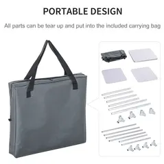 Outsunny 2-Shelf Camping Cupboard Camping Kitchen Station Cook Table Aluminum, Storage Organiser for BBQ Party Picnics Backyards with Carrying Bag - 7