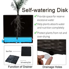 Outsunny 26L Garden Raised Bed Elevated Patio Flower Plant Planter Box PP Vegetables Planting Container, Brown - 7