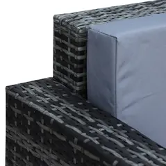 Outsunny 3 Seater All Weather Outdoor Sofa, Garden Rattan Sofa with Cushions and Mental Frame, Grey - 8