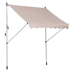 Outsunny 2x1.5m  Adjustable Outdoor Aluminium Frame Awning Beige - 1
