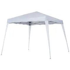Outsunny 3 M x 3 M Base/ 2.5 M x 2.5 M Top Pop Up Gazebo with Carry Bag, Height Adjustable Slant Leg Party Tent Instant Event Shelter for Garden, Patio, White - 2
