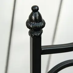 Outsunny 3 Pcs Mosaic Tile Garden Bistro Set Outdoor Seating w/ Table 2 Folding Chairs Set Metal Frame Elegant Scrolling Indoor Patio Balcony - 8