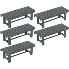 Outsunny 2-Seater Garden Wooden Bench, Grey - 1