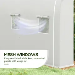 Outsunny 296 x 196cm Steel Frame Polytunnel Greenhouse - White - 6