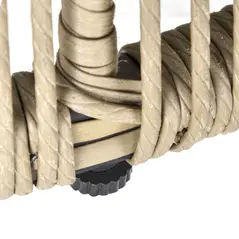 Outsunny 3 Pieces Rattan Bistro Set, Wicker Garden Furniture Set with Cushions, Glass Top Coffee Table and Chairs for Outdoor, Patio, Balcony, Brown - 8