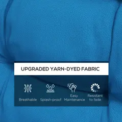 Outsunny 2-Piece Seat Cushion Replacement with Backrest, Garden Patio Chair Cushions Set with Ties, Blue - 4