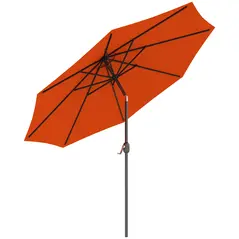 Outsunny 3 m Garden Parasol Umbrellas, Outdoor Sun Shade with 8 Ribs, Tilt and Crank Handle for Balcony, Bench, Garden, Orange - 1