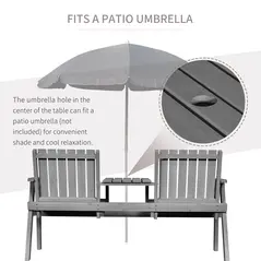 Outsunny 2-Seater Garden Bench Antique Loveseat for Yard, Lawn, Porch, Patio, Steel, Grey - 5