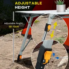 Outsunny 3 Piece Folding Camping Table and Chairs Set, Backpacking Chairs with Portable Table - 7