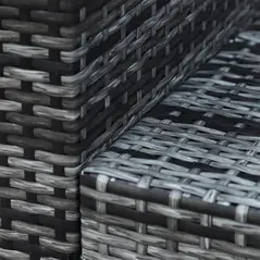 Outsunny 3 Seater All Weather Outdoor Sofa, Garden Rattan Sofa with Cushions and Mental Frame, Grey - 9