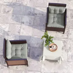 Outsunny 2-Piece Seat Cushions Back Pillows Replacement, Patio Chair Cushions Set for Indoor Outdoor, Light Grey - 7