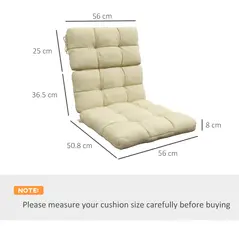 Outsunny 2-Piece Seat Cushion Replacement with Backrest, Garden Patio Chair Cushions Set with Ties, Beige - 3