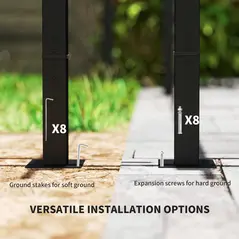 Outsunny 3 x 3 m Retractable Roof Pergola, with Curtains - Dark Grey - 8