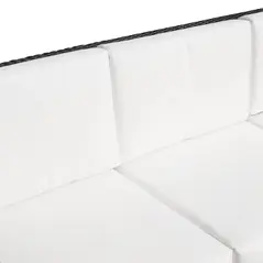 Outsunny 3 Seater Rattan Sofa All-Weather Wicker Weave Metal Frame Chair with Fire Resistant Cushion, Black - 9