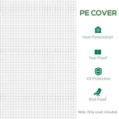 Outsunny 3 x 2 x 2m Polytunnel Greenhouse Replacement Cover ONLY Winter Garden Plant PE Cover for Tunnel Walk-in Greenhouse with Roll-up Windows Door Outdoor, White - 6