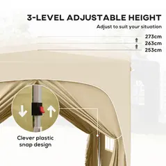 Outsunny 3 x 3m Pop-Up Gazebo Shelter, with Accessories - Sand - 5