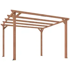 Outsunny 3 x 3 m Wooden Pergola Kit, Garden Pergola Gazebo Grape Trellis with Triangle Supports, 5 Beams, Maple Wood-effect - 1