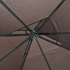 Outsunny 3 x 3 m Garden Gazebo Double Roof Marquee Patio Wedding Party Tent Canopy Shelter with Sidewalls (Brown) - 9